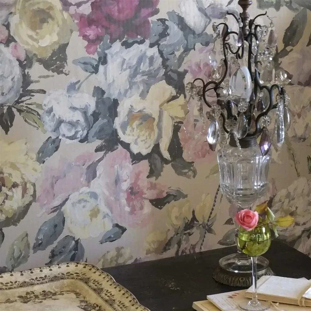 Designers Guild Octavia Linen Wallpaper Roll 11yd x 27.5in Floral New‎ P608-01